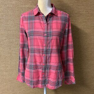Ascend Top Womens Small Coral Pink Plaid